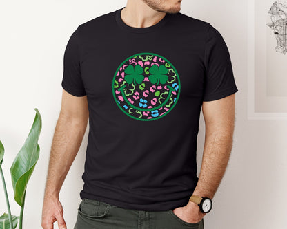 brand:Bella Canvas|color:Black|Lucky Charm Smiley Face Lucky Graphic T-Shirt