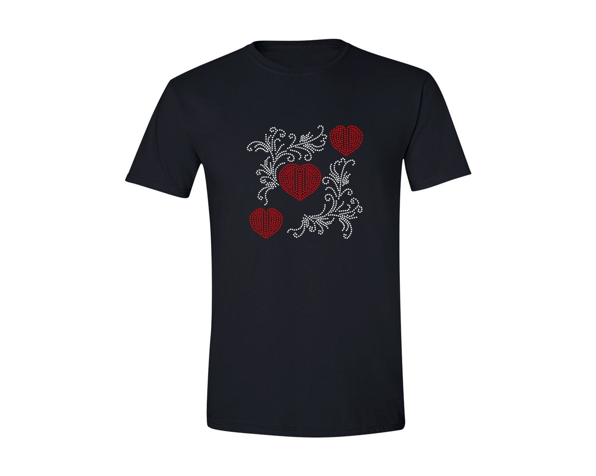 brand:Generic|color:Black|Love Rhinestone Template 37 Graphic T-Shirt