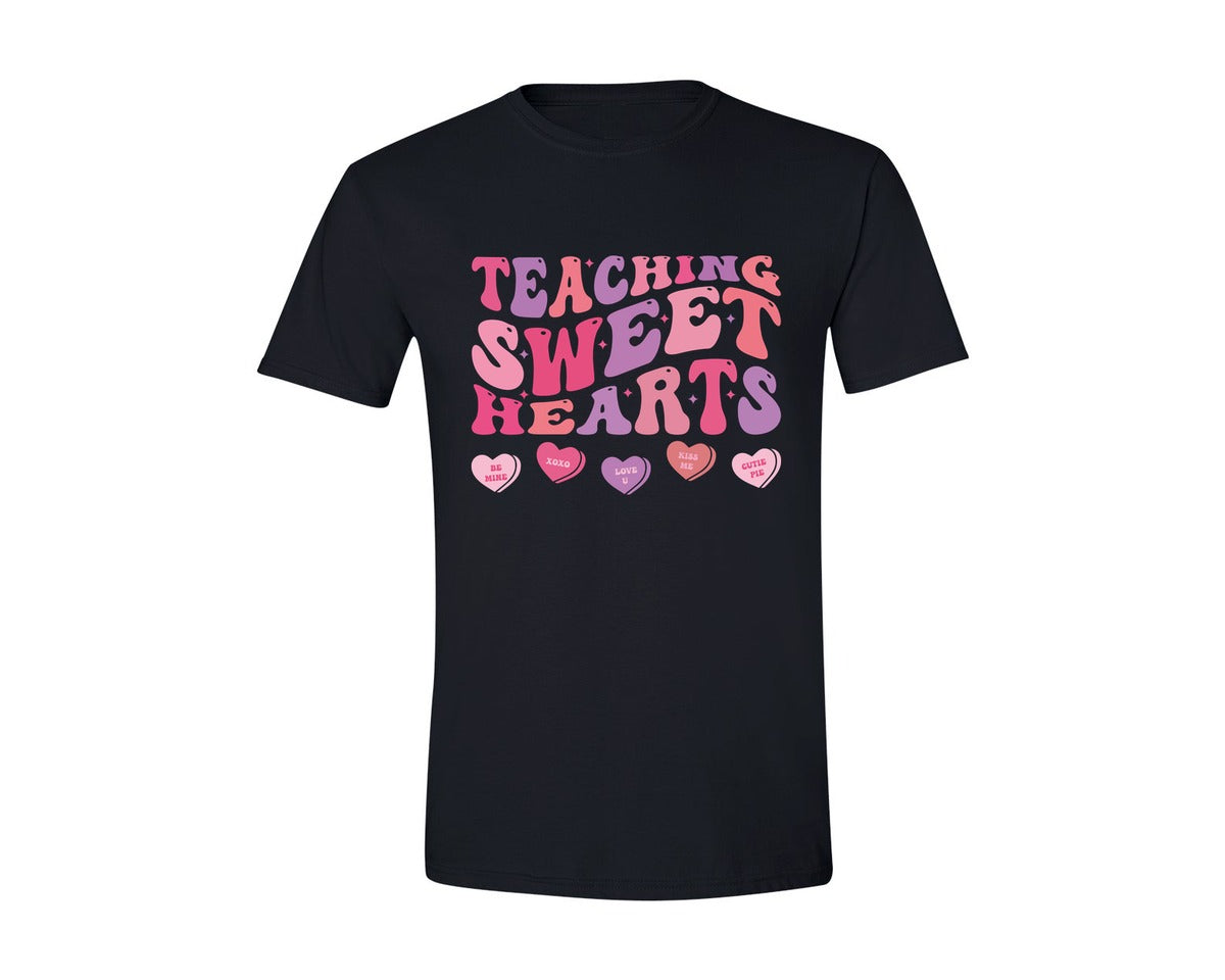 brand:Generic|color:Black|Valentine Teacher Sweet Heart Graphic T-Shirt