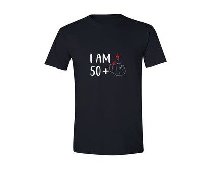 brand:Generic|color:Black|I Am 50 Plus 1 Middle Finger Birthday T Graphic T-Shirt