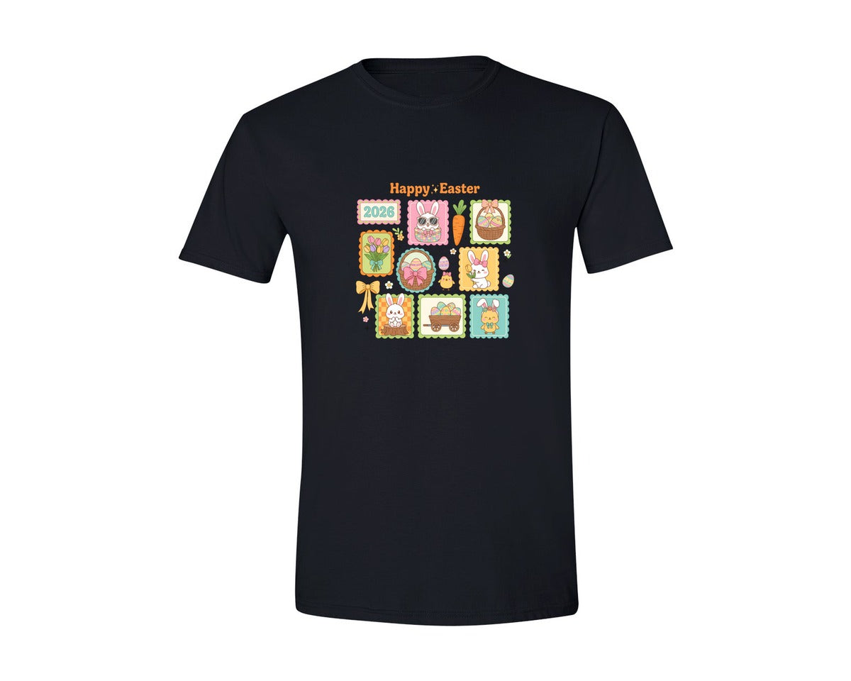 brand:Generic|color:Black|Happy Easter Cute Bunny Easter Graphic T-Shirt