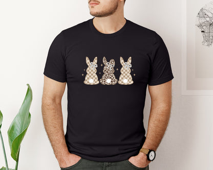 brand:Bella Canvas|color:Black|Easter Bunny Cute Art Graphic T-Shirt