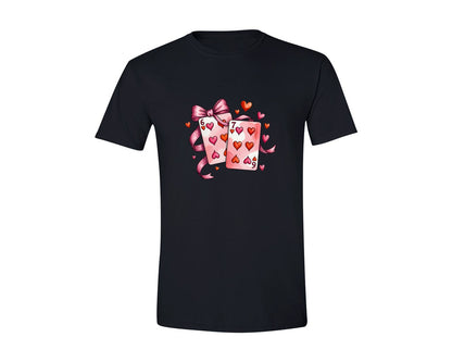 brand:Generic|color:Black|Playing Cards Valentine 6 7 11 Graphic T-Shirt