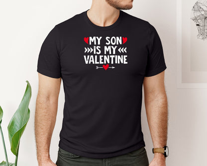 brand:Bella Canvas|color:Black|Valentine Mom My Son Is My Valentine Graphic T-Shirt