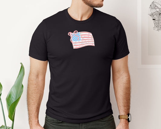 Coquette 4Th Of July American Flag Graphic T-Shirt