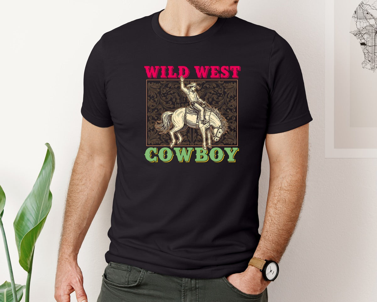 brand:Bella Canvas|color:Black|Ild West Cowboy Rodeo Tour Western Graphic T-Shirt