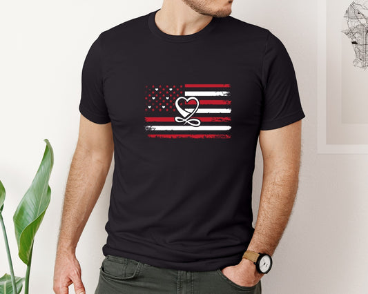 Valentine Flag Vector Tshirt Design Graphic T-Shirt