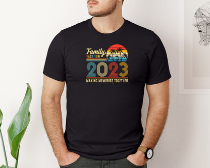 brand:Bella Canvas|color:Black|Family Vacation 2023 Making Memories 2 Graphic T-Shirt
