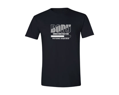 brand:Generic|color:Black|Gym Body Under Construction Tee Design Graphic T-Shirt
