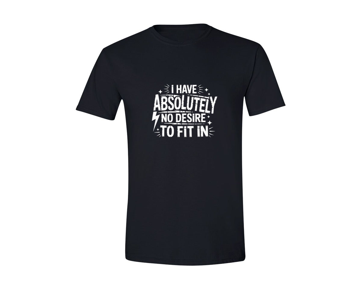 brand:Generic|color:Black|Snarky Absolutely No Desire Graphic T-Shirt
