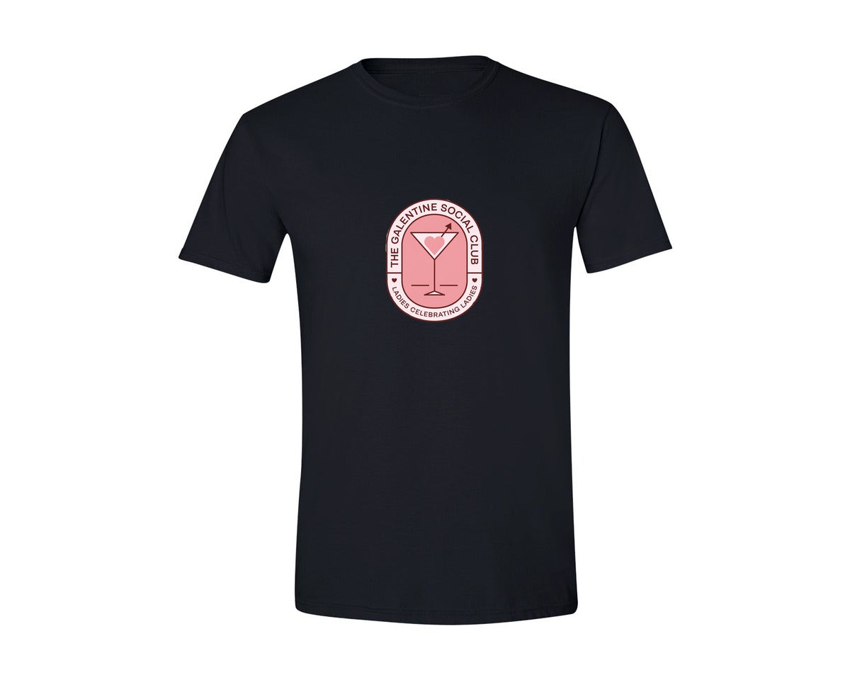 brand:Generic|color:Black|Galentine Social Club Logo Art Graphic T-Shirt