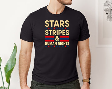Stars Stripes And Human Rights Vintage Graphic T-Shirt