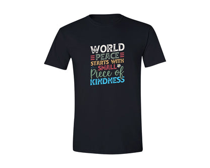 brand:Generic|color:Black|World Peace Starts With Small Piece Graphic T-Shirt
