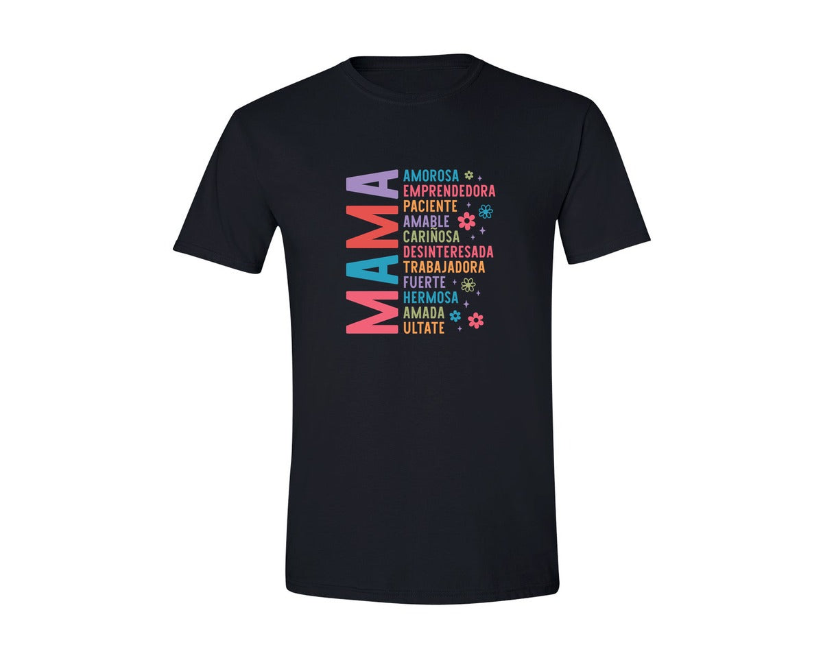 brand:Generic|color:Black|Spanish Mothers Day Retro Madre 7 Graphic T-Shirt