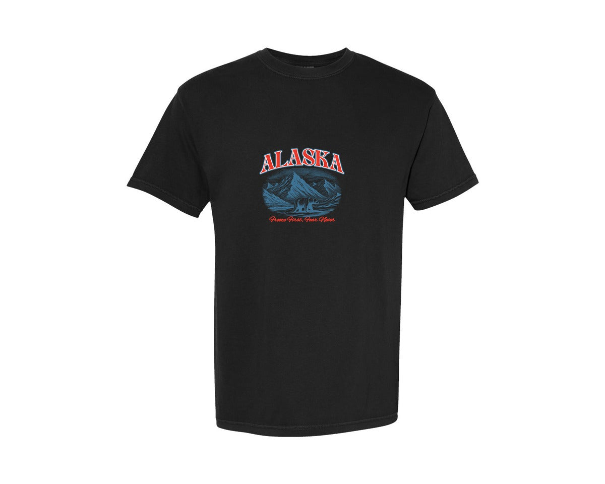 brand:Comfort Colors|color:Black|Alaska Vintage Retro Tshirt Design Graphic T-Shirt