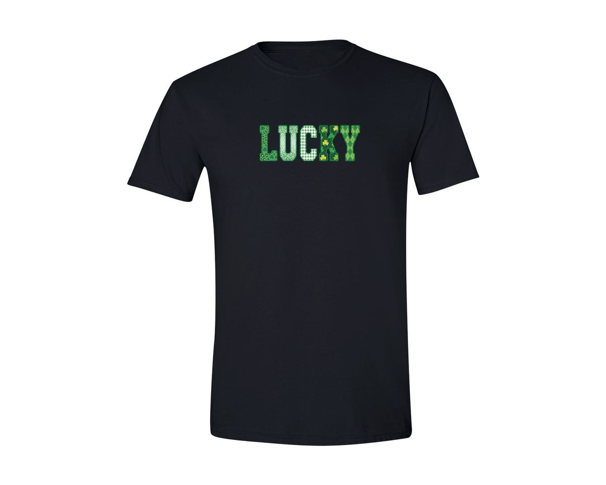 brand:Generic|color:Black|St Patricks Lucky Graphic T-Shirt