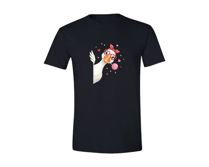 brand:Generic|color:Black|Cute Valentine Goose 4 Graphic T-Shirt
