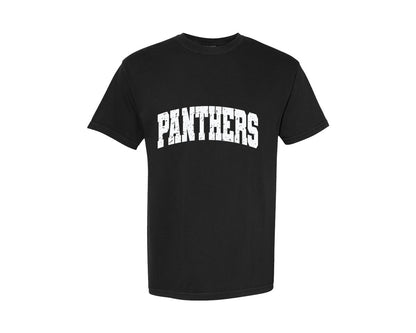brand:Comfort Colors|color:Black|Retro Panthers Distressed Panther Graphic T-Shirt