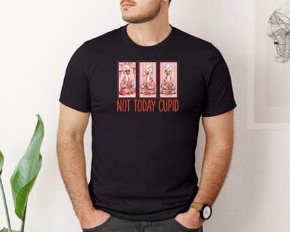 brand:Bella Canvas|color:Black|Not Today Cupid Goose Meme Valentine Graphic T-Shirt