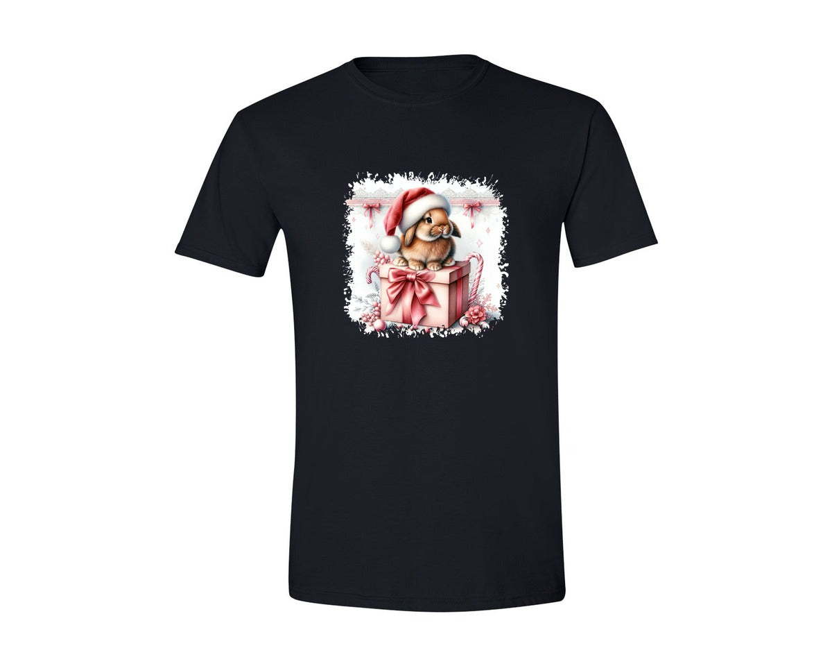 brand:Generic|color:Black|Bunny Christmas Square Tshirt Graphic T-Shirt