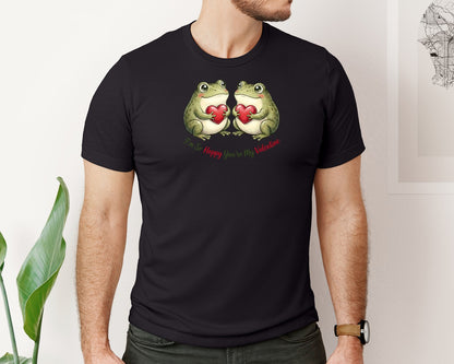 brand:Bella Canvas|color:Black|Romantic Frog Couple Valentine Graphic T-Shirt