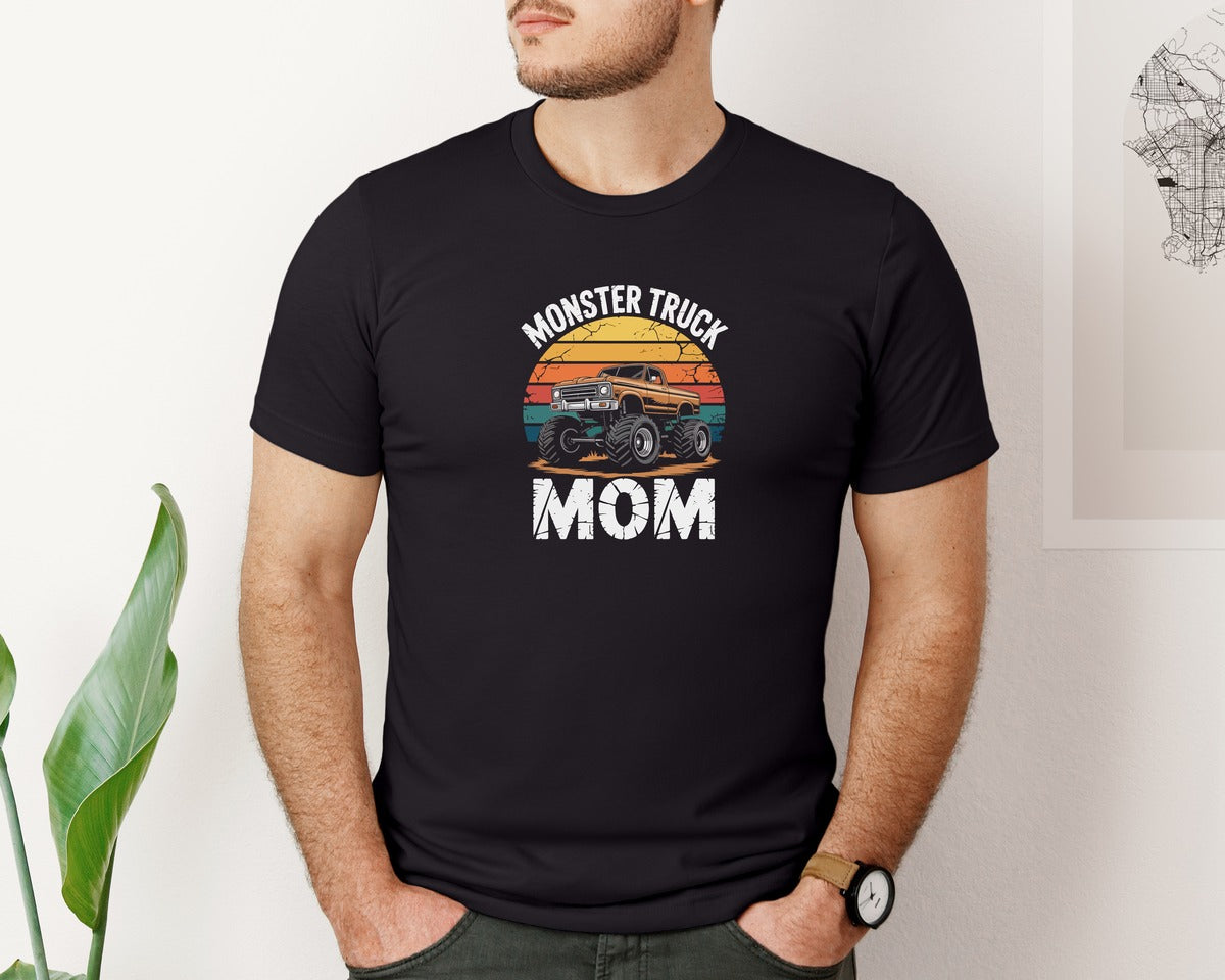 brand:Bella Canvas|color:Black|Cool Monster Truck Mom Off Road Shirt Graphic T-Shirt
