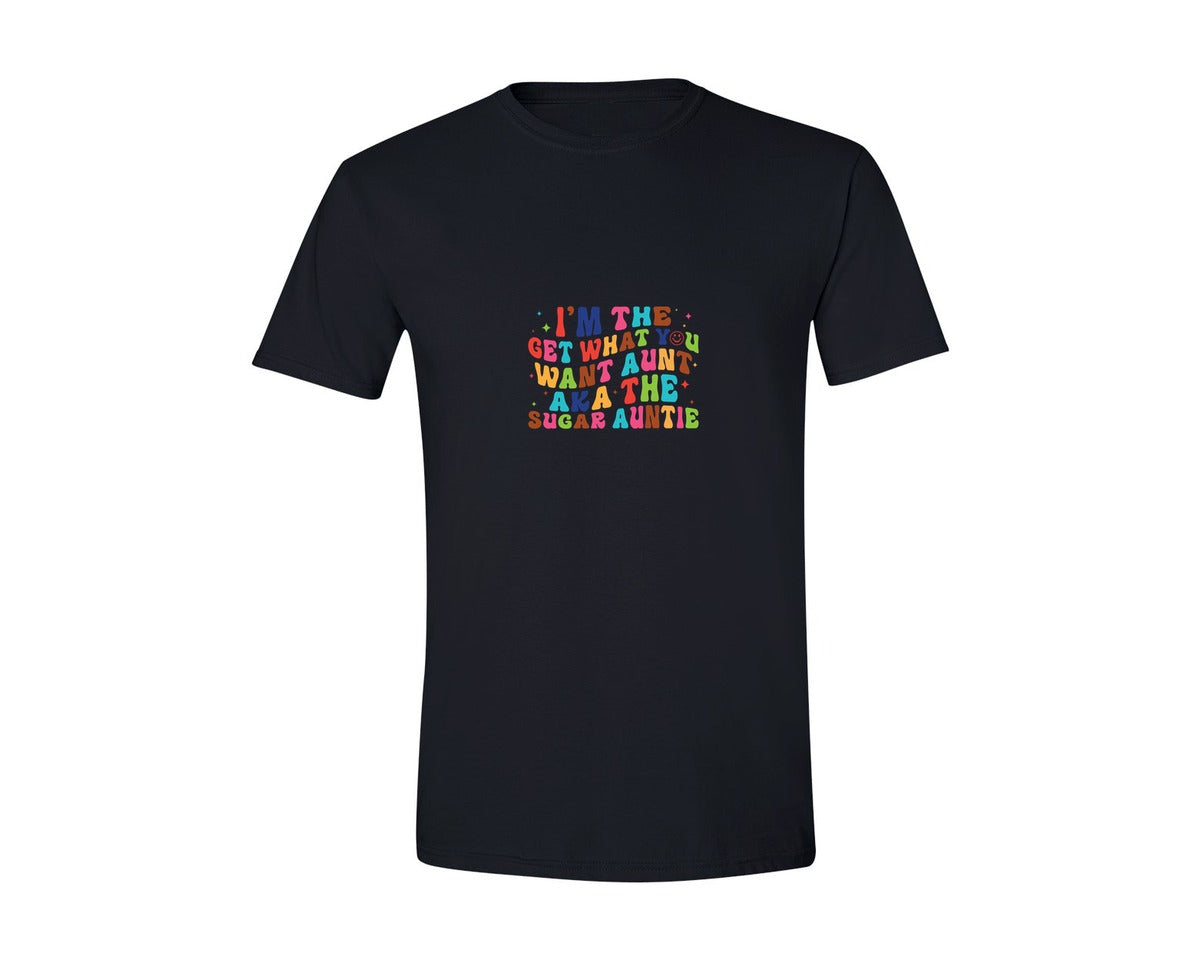 brand:Generic|color:Black|Sugar Auntie 2 Graphic T-Shirt