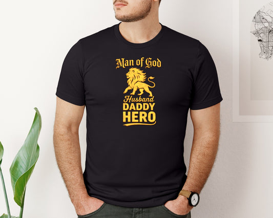 Mens Christian Man Of God Husband Graphic T-Shirt