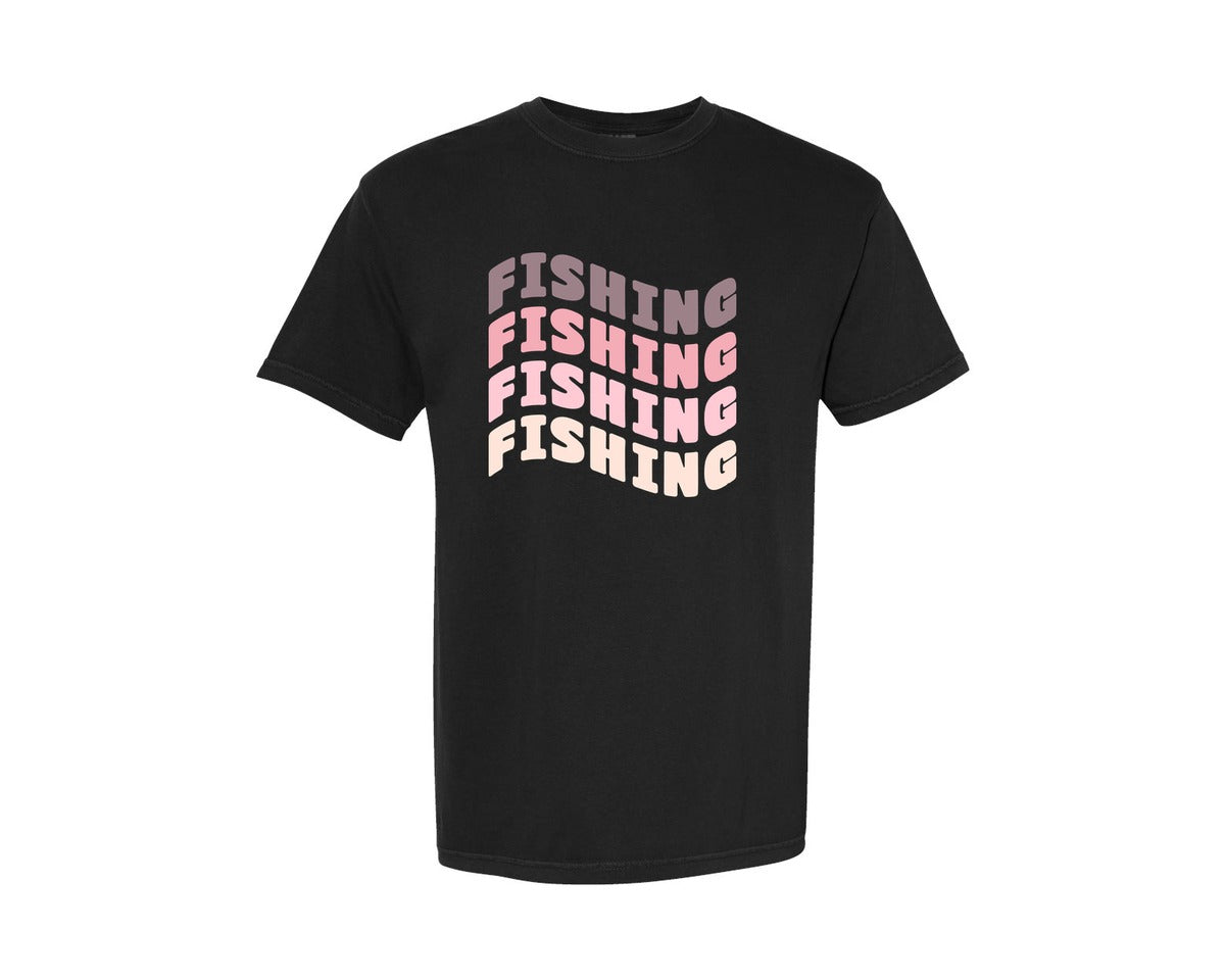 brand:Comfort Colors|color:Black|Retro Fishing T Shirt Design Graphic T-Shirt