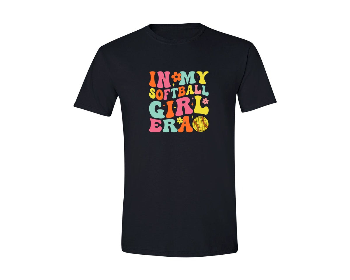 brand:Generic|color:Black|In My Softball Girl Era T Shirt Graphic T-Shirt