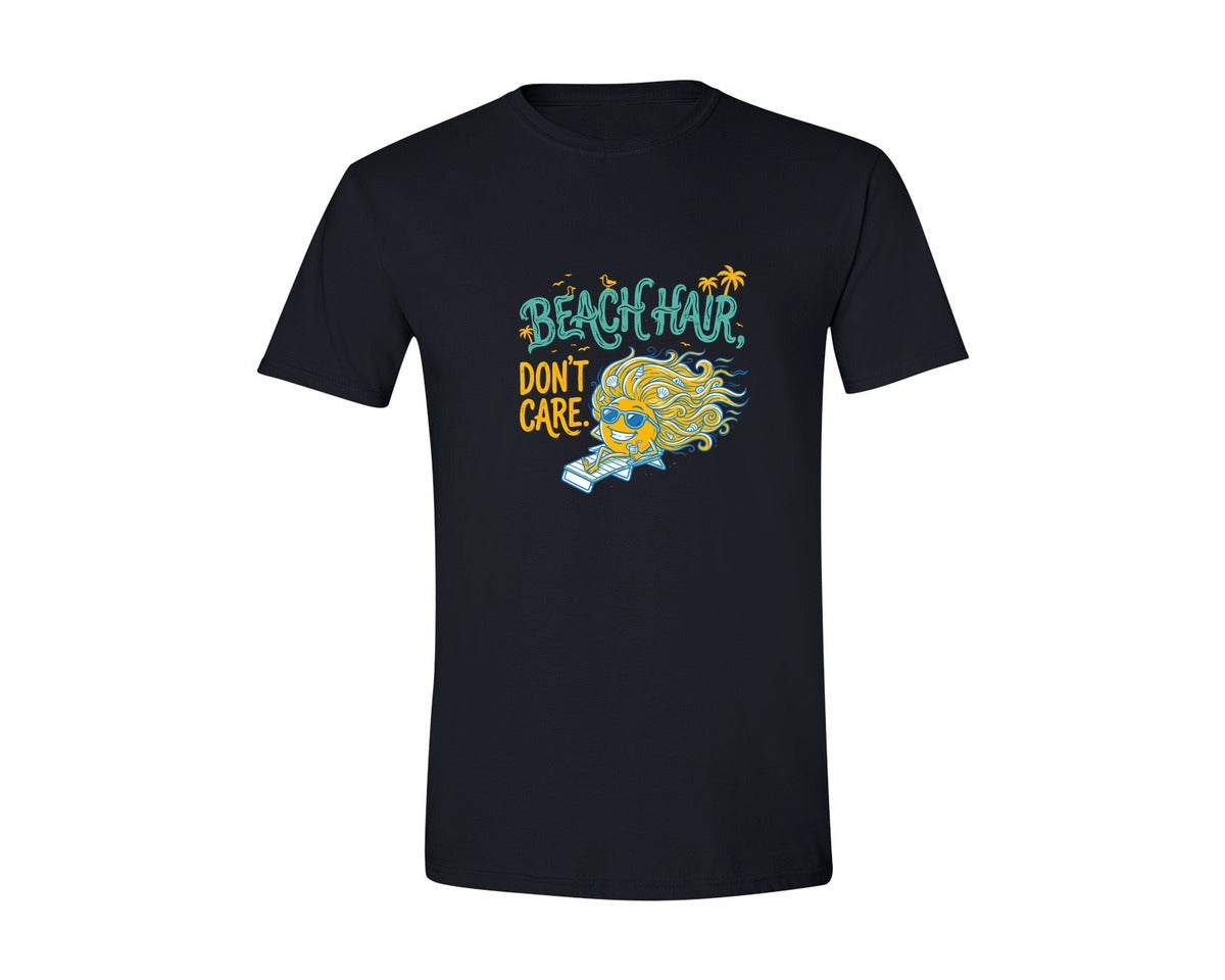 brand:Generic|color:Black|Beach Hair Dont Care 15 Graphic T-Shirt