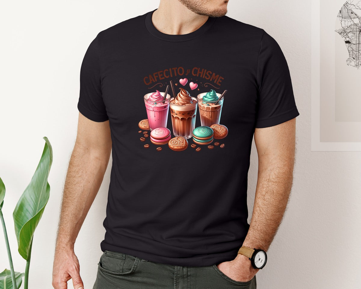 brand:Bella Canvas|color:Black|Cafecito Y Chisme Spanish Mexican Graphic T-Shirt