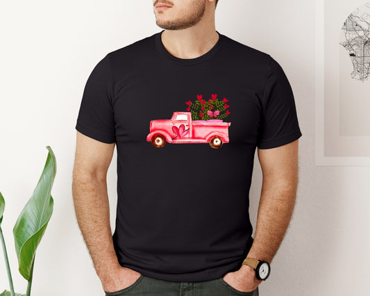 Valentines Vintage Truck Valentines Graphic T-Shirt