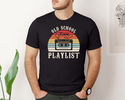 brand:Bella Canvas|color:Black|Old School Playlist 70S 80S 90S T Shirts Graphic T-Shirt