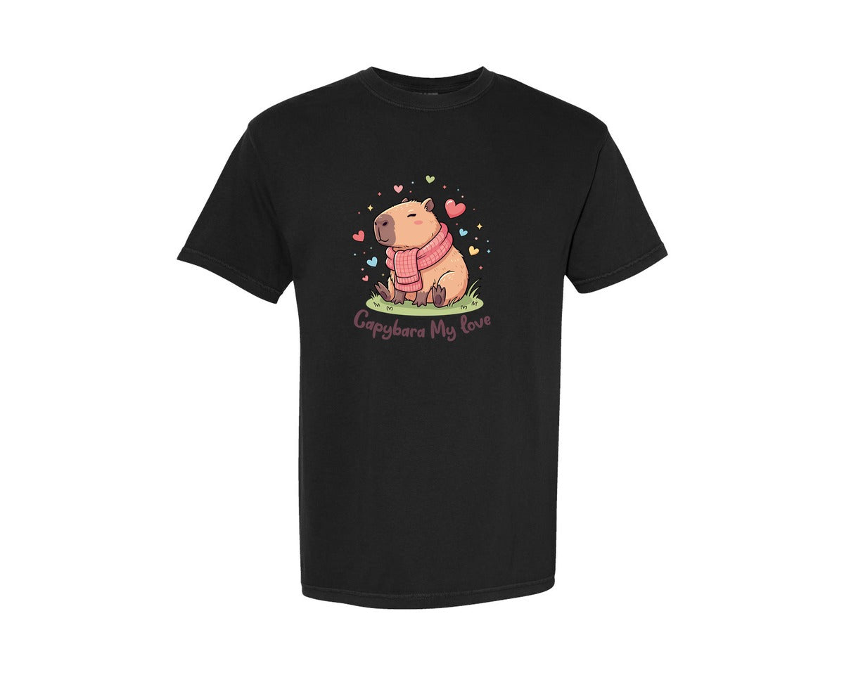 brand:Comfort Colors|color:Black|Capybara My Love Cute Animal T Shirt Graphic T-Shirt