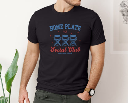 brand:Bella Canvas|color:Black|Vintage Baseball Home Plate Social Club Graphic T-Shirt