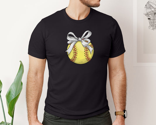 Coquette Bow Softball Pngretro Softball 2 Graphic T-Shirt