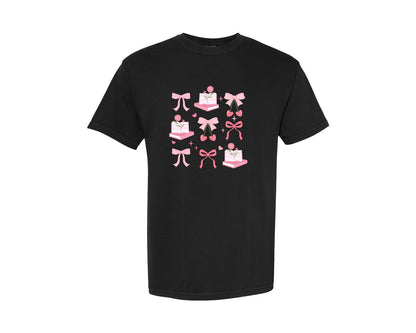 brand:Comfort Colors|color:Black|Vintage Coquette Coffee Book Graphic T-Shirt