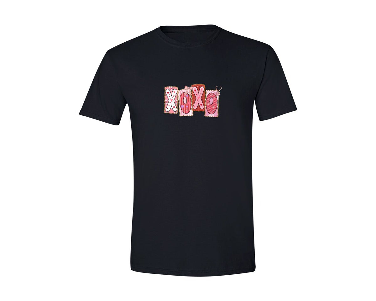 brand:Generic|color:Black|Xoxo Retro Valentine Love Shirt Graphic T-Shirt