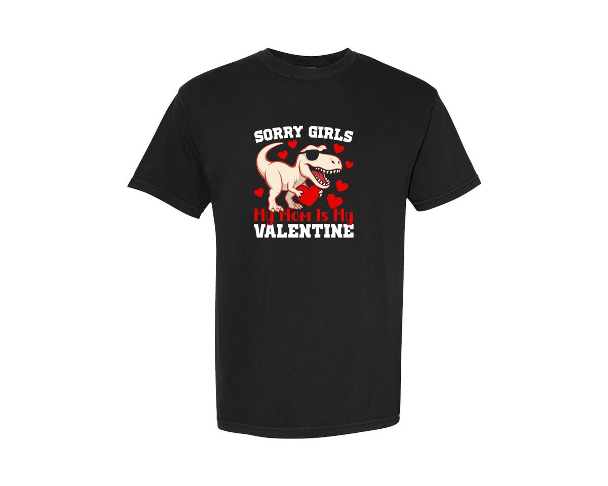 brand:Comfort Colors|color:Black|Dino Mom Valentines Day T Shirt Graphic T-Shirt