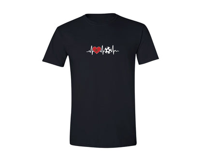 brand:Generic|color:Black|Morocco Flag Football Soccer Heartbeat Graphic T-Shirt