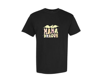 brand:Comfort Colors|color:Black|Mama Dragons Mothers Day Design Graphic T-Shirt