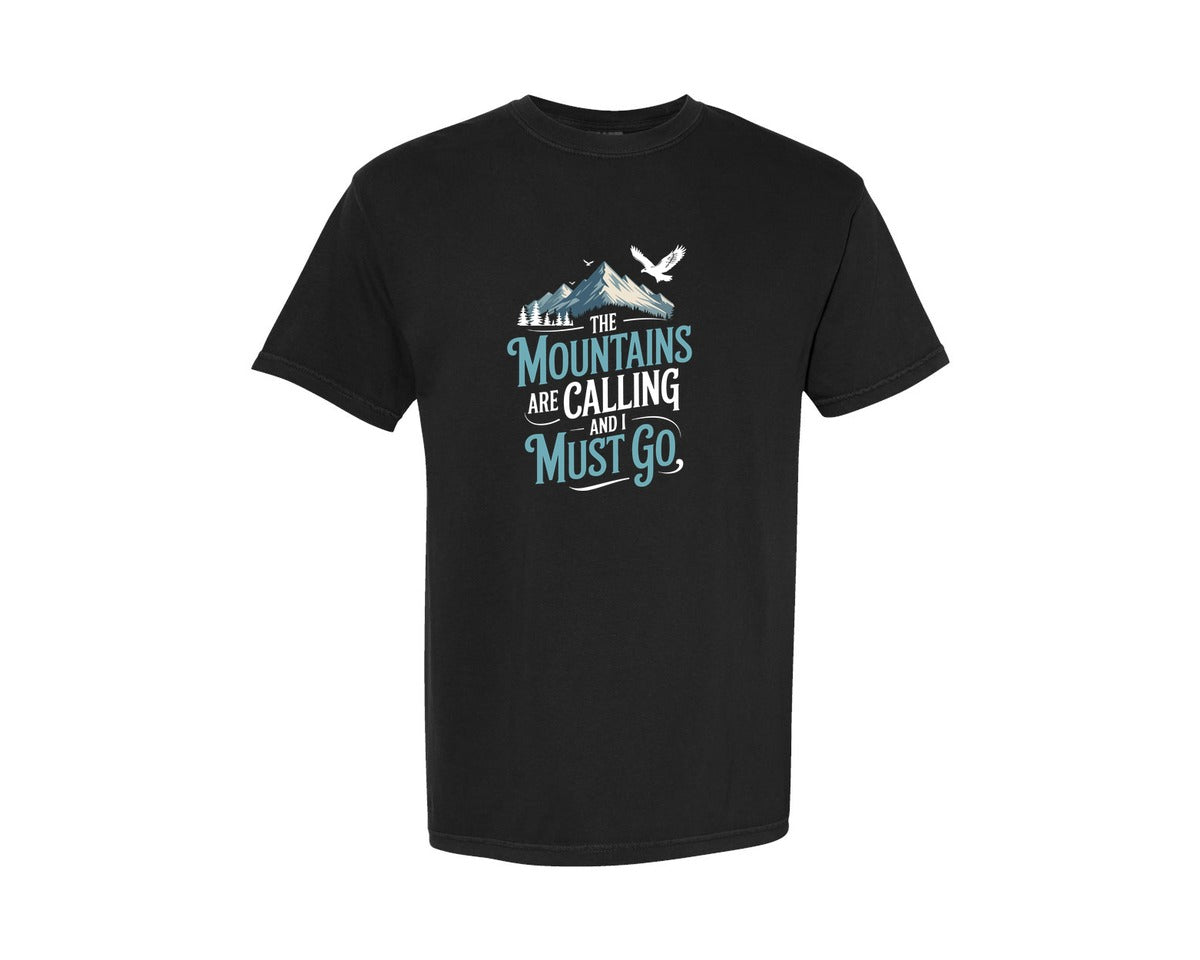 brand:Comfort Colors|color:Black|Mountains Adventure Camping T Shirt Graphic T-Shirt