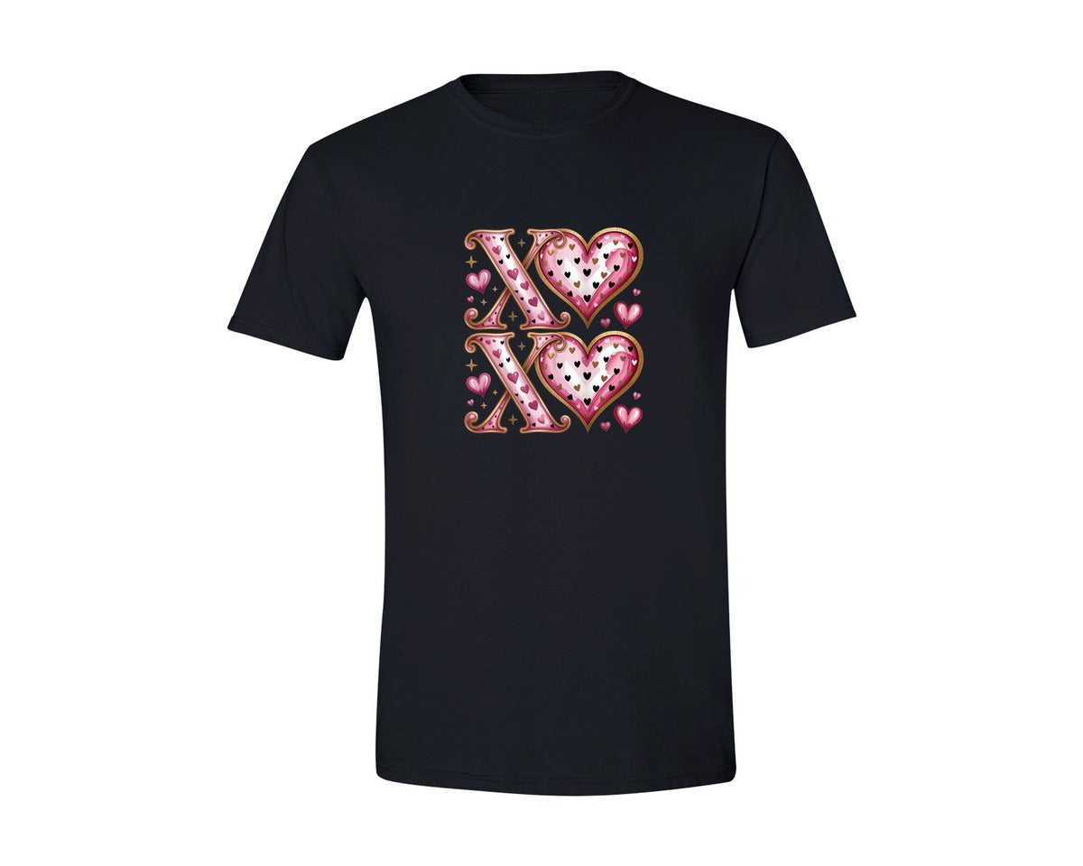 brand:Generic|color:Black|Valentines Day Xoxo Graphic T-Shirt