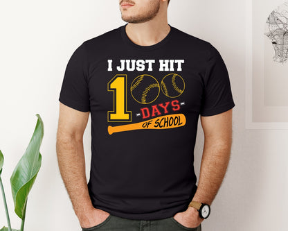 brand:Bella Canvas|color:Black|I Just Hit 100 Days Of School 4 Graphic T-Shirt