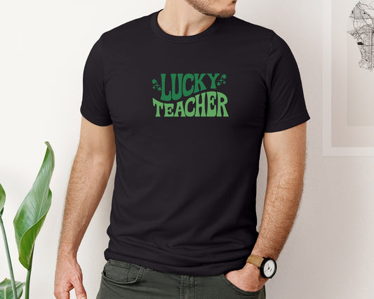Lucky Teacher Cute St Patricks Day Graphic T-Shirt