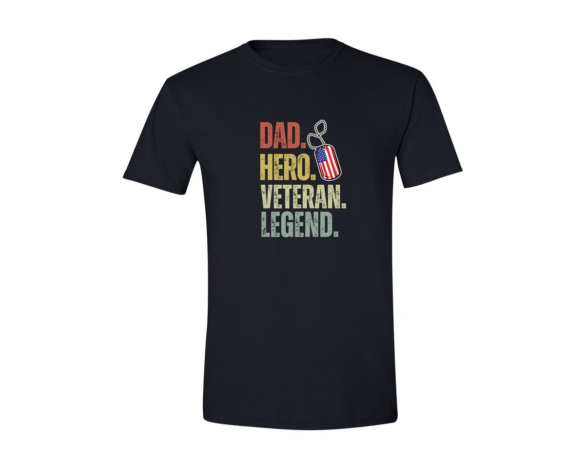 brand:Generic|color:Black|Veteran Dad Soldier Saying Coo