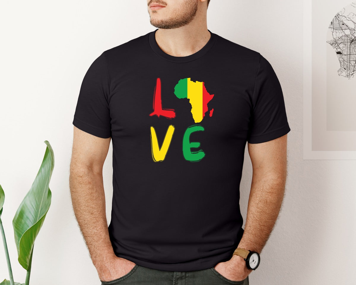 brand:Bella Canvas|color:Black|Black History Month Love Graphic T-Shirt