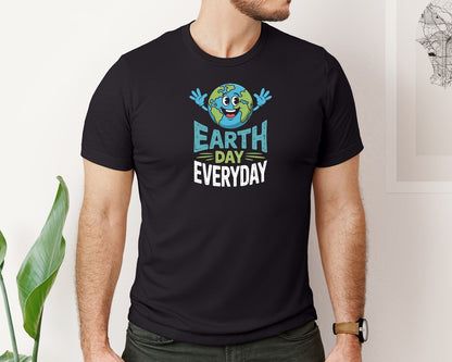 brand:Bella Canvas|color:Black|Earth Day Everyday Cute Earth Tee Graphic T-Shirt