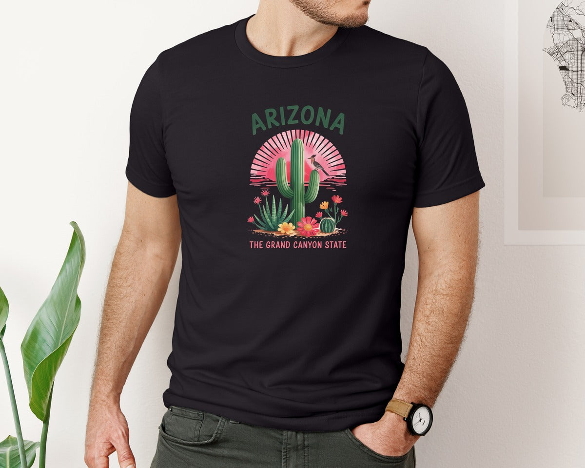 brand:Bella Canvas|color:Black|Arizona The Grand Canyon State Graphic T-Shirt